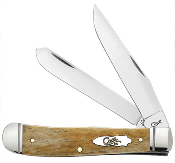 Case Trapper Knife - Antique Bone Smooth Trapper, Fluted Bolsters