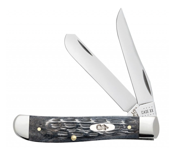 Case Mini Trapper Pocket Knife (Pocket Worn Gray Bone, Crandall Jig)