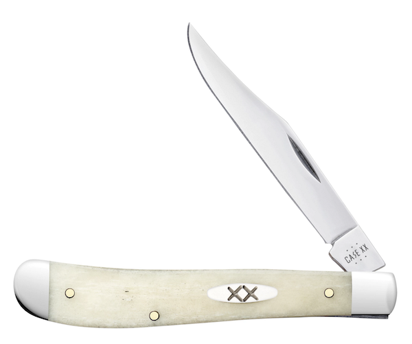 Case Slimline Trapper 4 1/8" Smooth Natural Bone Pocket Knife
