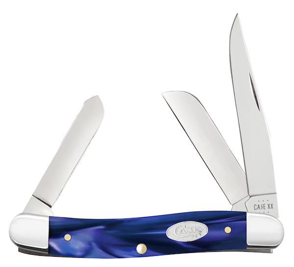 Case Smooth Medium Stkman 3.5in Blue Pearl Kirinite Knife