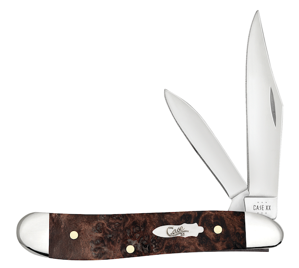 Case Peanut 2-Blade Pocket Knife, Brown Maple Burl Wood