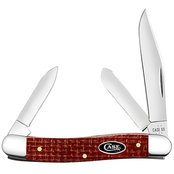 Case Cutlery Stockman 3-Blade Knife (Red Burlap Micarta)
