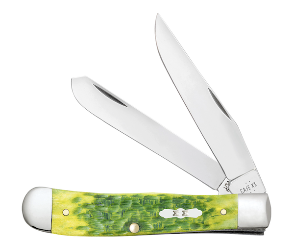 Case Trapper 4.1/8" 2-Blade Green Apple BN Pocket Knife