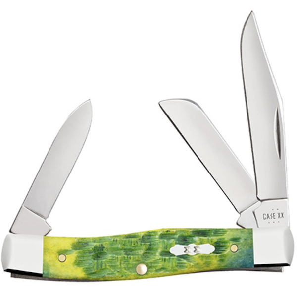 Case Cutlery M Stk Mn 3 5/8" 3-Blade Green Apple BN Knife