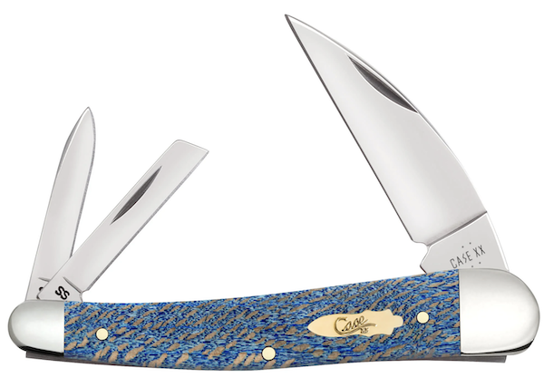 CASE Cutlery Seahrs Whittler 3-Blade 4" Blue Sycamore Case Knife