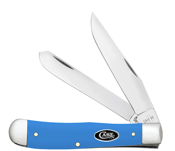 Case Trapper 2-Blade Folding Knife; Lt Blue Synthetic