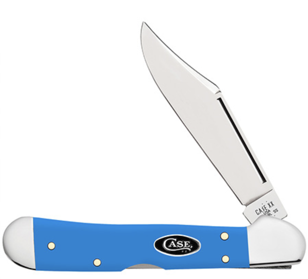 Case COPRLK 35/8" 1-Blade Folding Knife (Light Blue Synthetic)