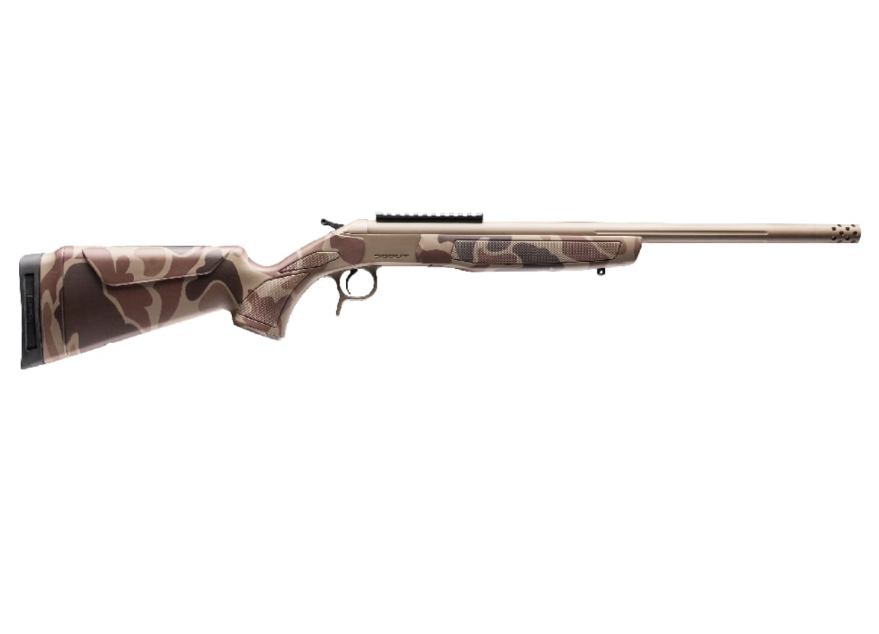 CVA Scout TD 308 Win 20" Takedown Single-Shot Rifle (FDE/Duck Camo Synthetic)