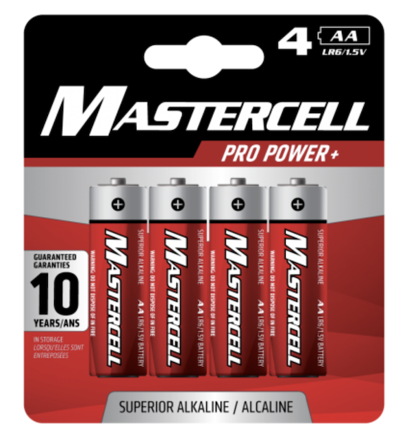 MASTERCELL ALKALINE AA 4PK BATTERIES                       