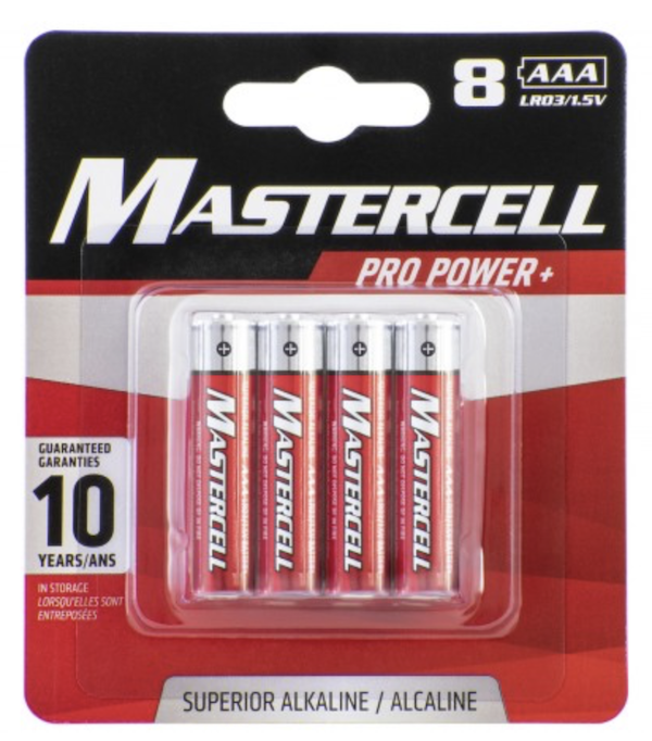 MASTERCELL ALKALINE AAA 8PK BATTERIES                      