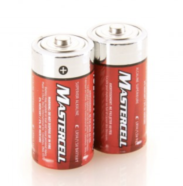 MASTERCELL ALKALINE C 2PK BATTERIES                         - DORCY LIGHTS & BATTERIES