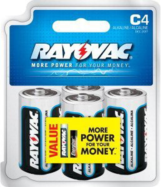 RAY-O-VAC Alkaline C Battery 4-Pack