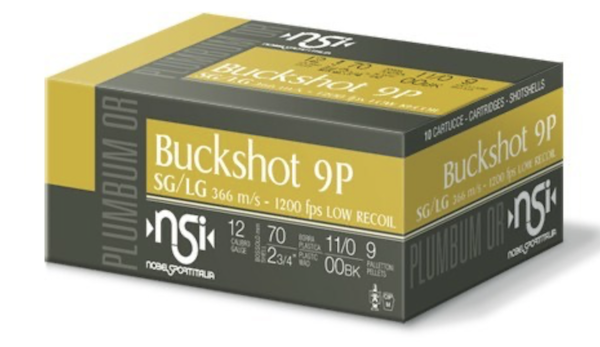 Nobel Sport Buckshot Law Enforcement Shotshells 12 Gauge 2-3/4" #00 9-Pellet 1200 fps