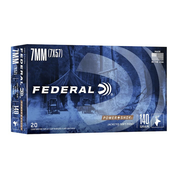 Federal Power-Shok 7mm Mauser 140 gr Soft Point Rifle Ammunition (20 Rounds)