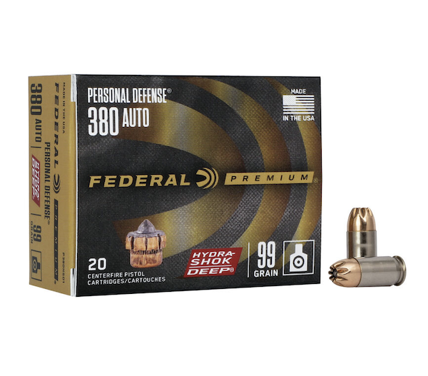 Federal Premium Hydra-Shok Deep .380 Auto 99gr Hollow Point Ammo (20rd Box, 10 Box Case)