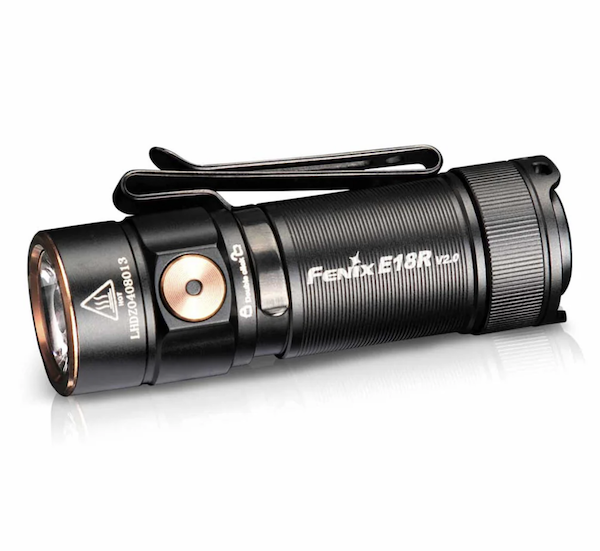 Fenix E18RV2 Compact Flashlight 1200 Lumens Rechargeable Black