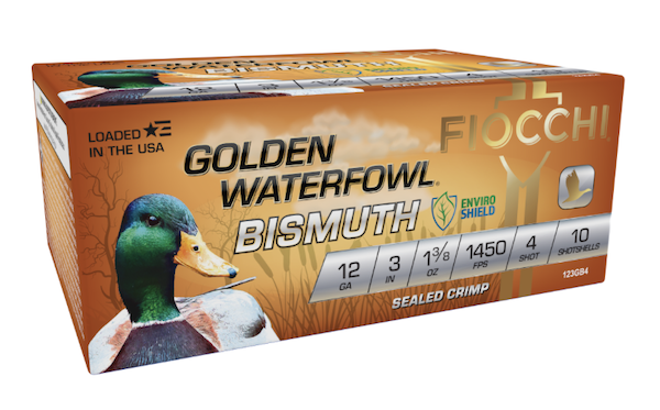 Fiocchi Golden Waterfowl Bismuth 12 Gauge 3" 1 3/8 oz #4 1450 fps Shotshell (10/Box)