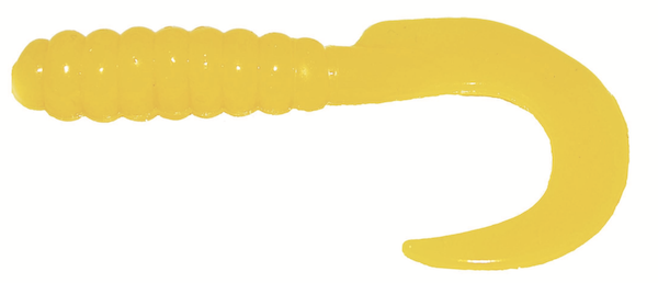 GSM CTG206-100 2" Curl Tail Grub Yellow 100 Pack
