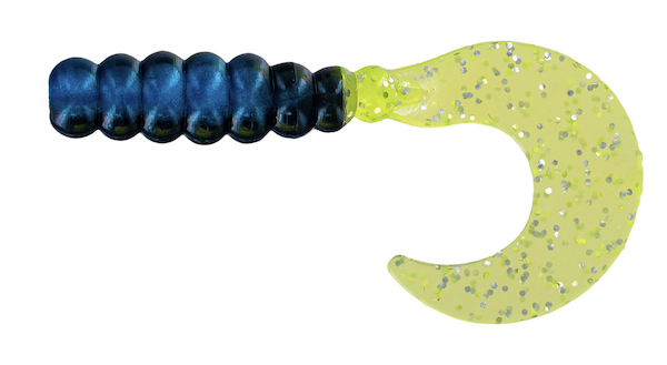 GSM FG205-100 BB 2" Fat Grub Black/Blue/Chart Silver 100 Pack