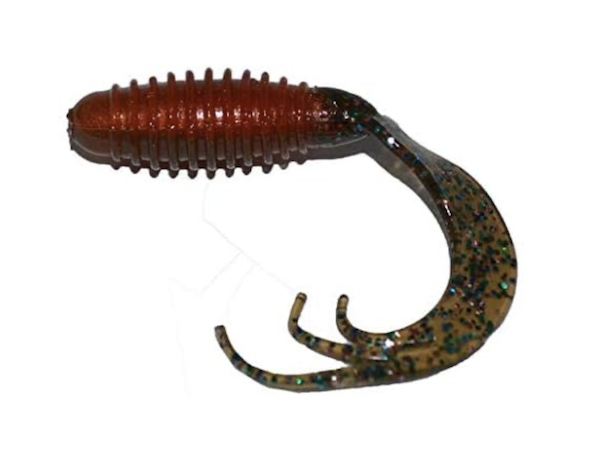 BB 2" RING TRIPLE TIP GRUB BROWN CRAWDAD 10 PK             