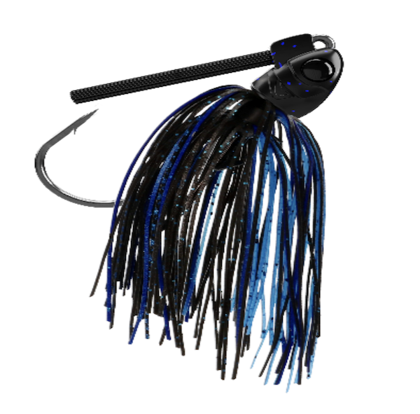 BRUSH PANDA (HEAVY COVER SWIM JIG) 1/2 OZ. / BLACK & BLUE  