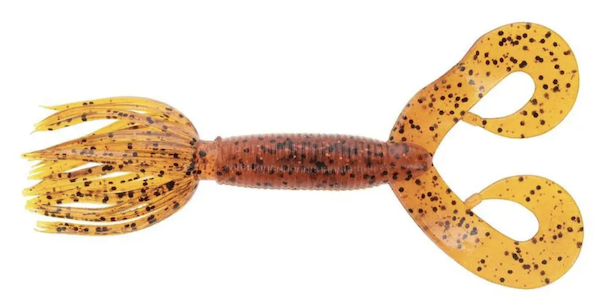 4" DOUBLE TAIL HULA GRUB FIRE CRAW (10 PACK)               