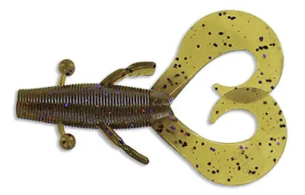 3.75" COWBOY GREEN PUMPKIN W/ PURPLE & COPPER FLAKE 7PK     - GSM Outdoors