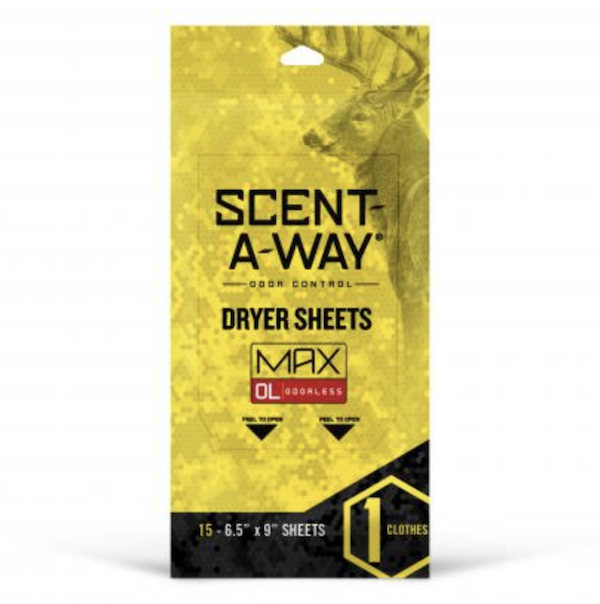 Hunters Specialties Scent-A-Way Max Odorless Dryer Sheets (15 Pack)