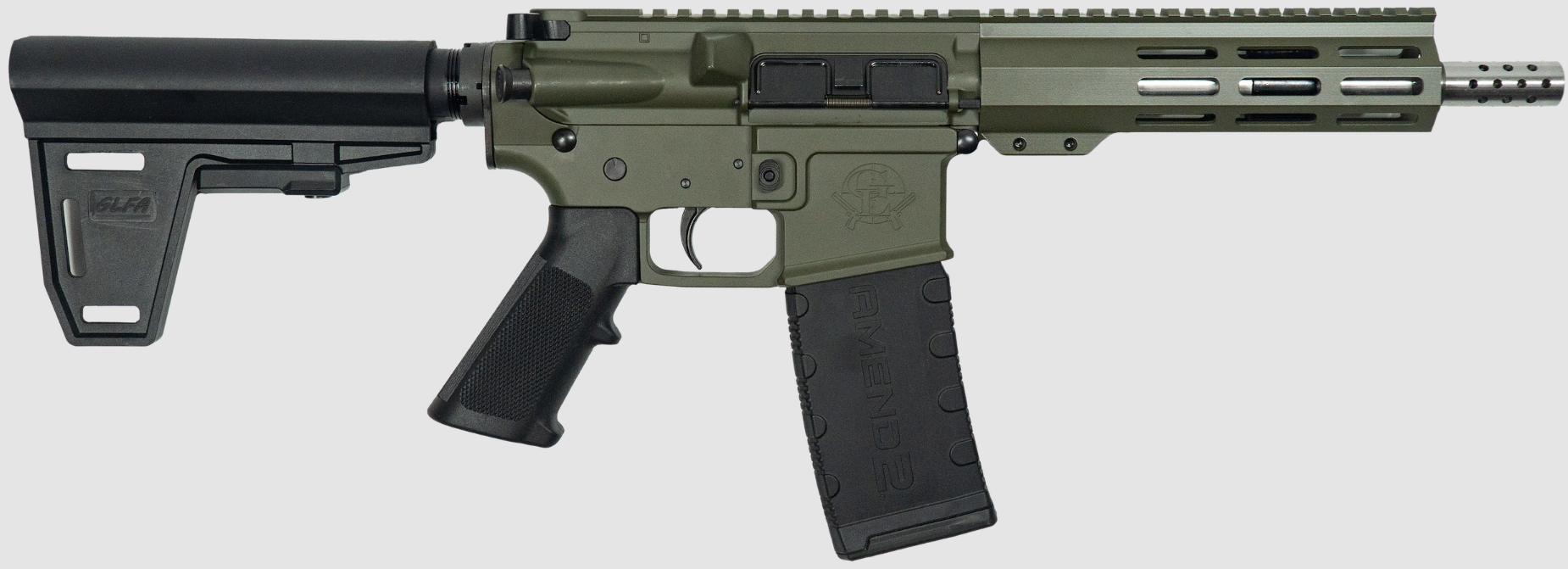 Great Lakes Firearms GL15 AR-15 Pistol with Brace (.223 Wylde, 7.5" Stainless, OD Green)