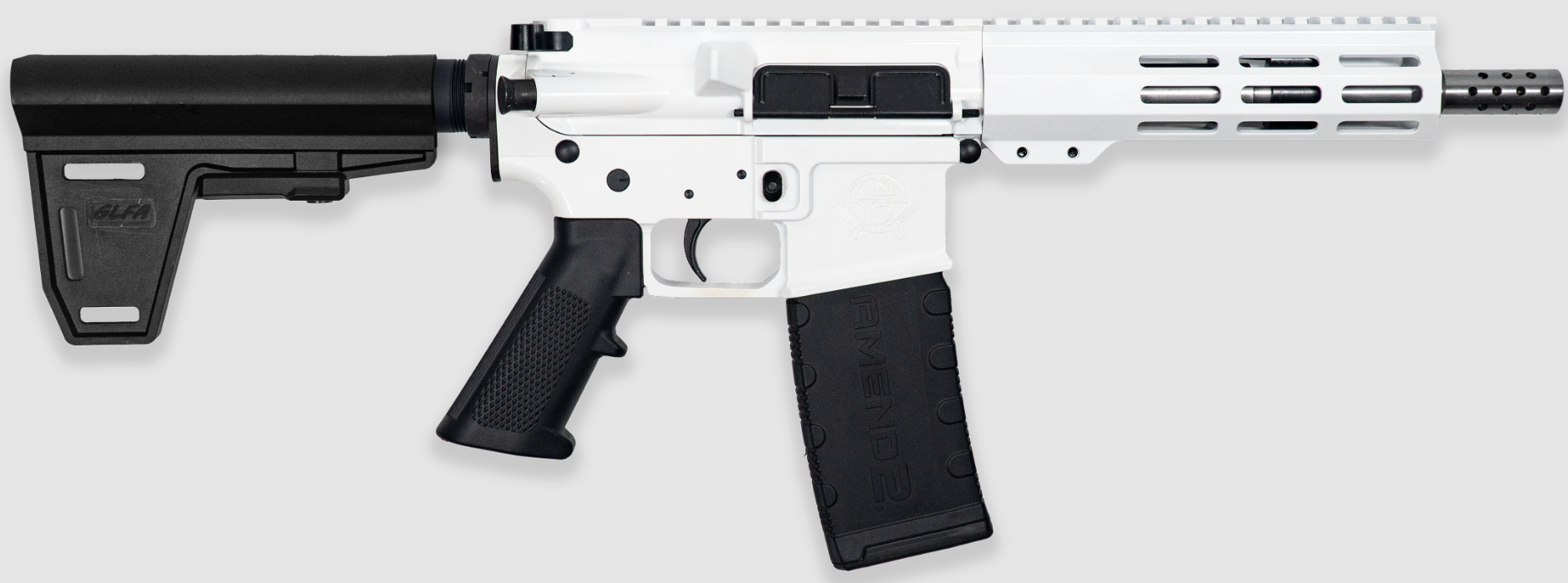 Great Lakes Firearms AR-15 Pistol with Brace 223 Wylde 7.5in White Cerakote (30rd)