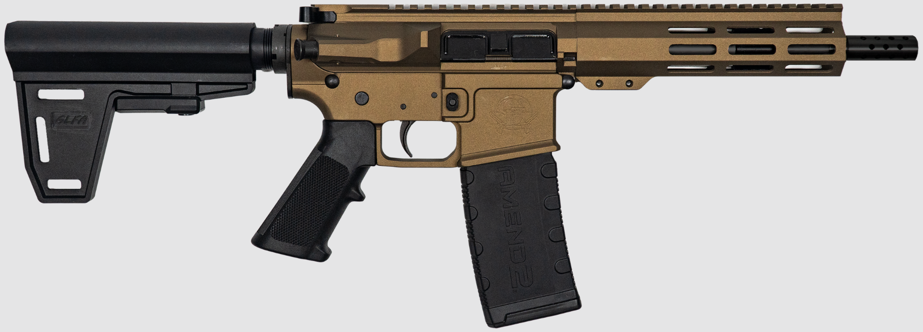 Great Lakes Firearms & Ammo GL-15 AR-15 Pistol w/ Brace (.223 Wylde) 7.5" Bronze Cerakote