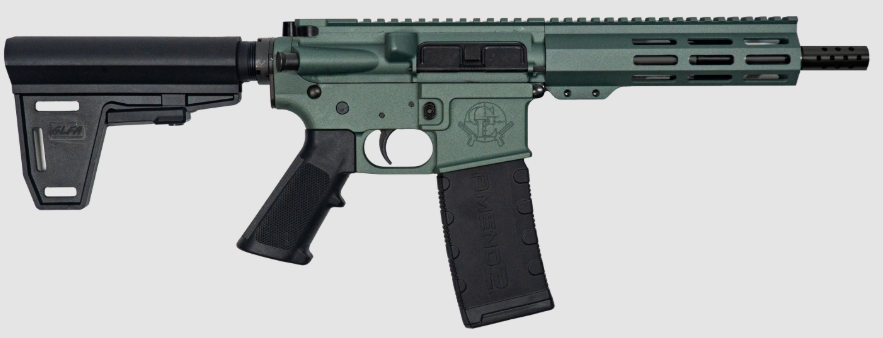 Great Lakes Firearms & Ammo GLFA AR-15 Pistol with Brace - .223 Wylde 7.5" - Charcoal Green