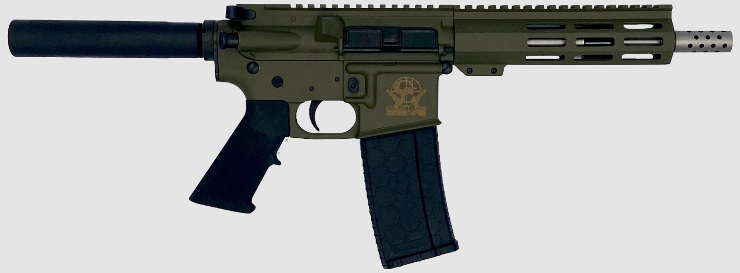 Great Lakes Firearms & Ammo GL15 AR-15 Pistol 223 Wylde 7.5" Stainless (OD Green)