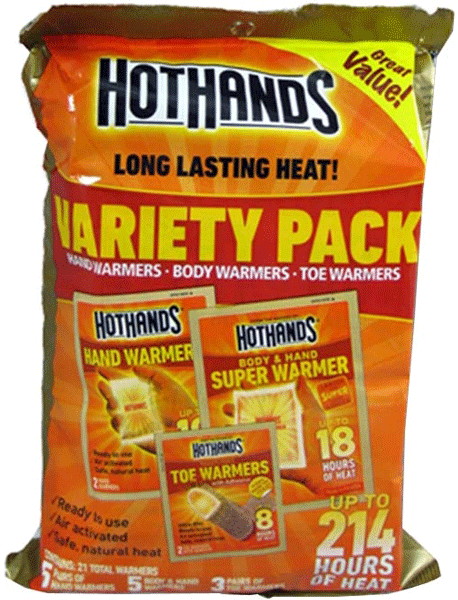 HOTHANDS VARIETY PACK 13PC 5PAIR OF HH, 5 WARMERS, 3PAIR TT-img-0