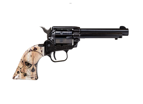 Heritage Rough Rider Deadman Hand Grips .22lr Revolver: 6rd, 4.75" Barrel, Single-Action, Black Oxide Finish, RR22B4-DMH