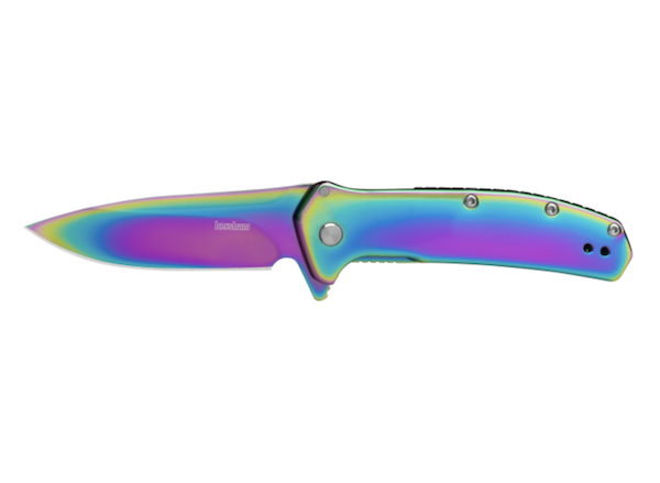 Kershaw 2044RBW Outcome 2.8" Drop Point Plain Rainbow Knife - Kershaw - DROP POINT for sale at TheGunDock