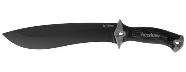 Kershaw 1077 Originals Camp 10 Fixed Blade Knife: 10in 65Mn Recurve, Full Tang, Glass-Filled Nylon Handle
