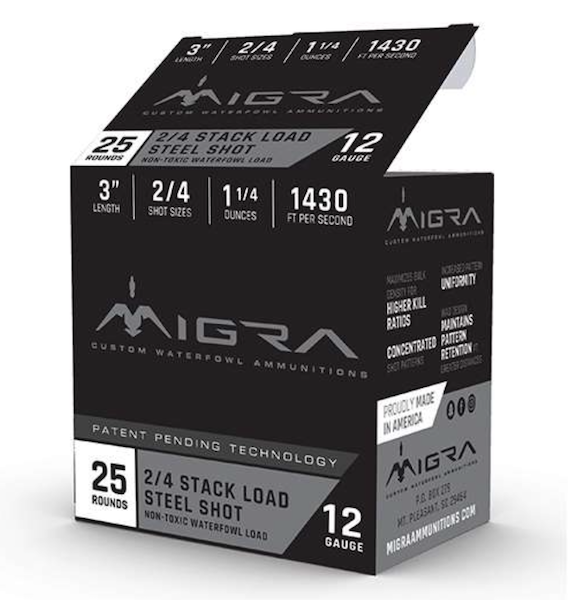 Migra Staxd Combinational 20 Gauge 3" 1 oz #2-4 Steel Shot Shotgun Ammo (25 rds)