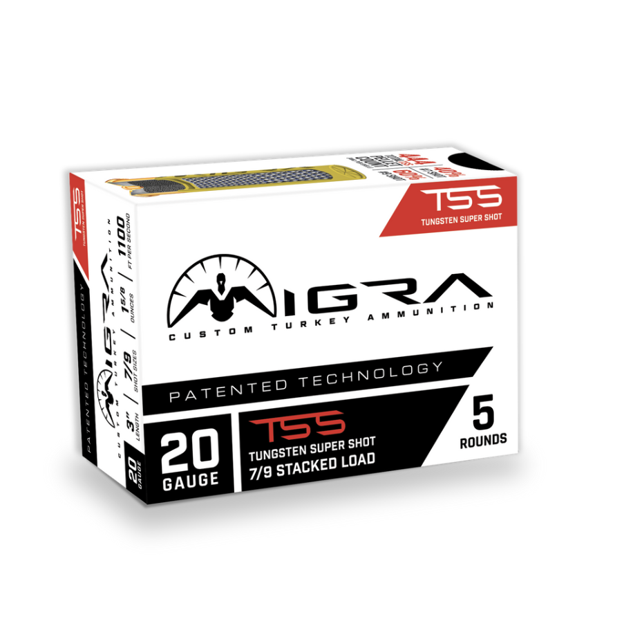 Migra Hybrid 12 Gauge 3 in 2 oz #5 Lead/#9 Tungsten Stacked Turkey Shotshells (5 Rounds)
