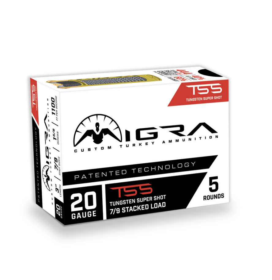 Migra Hybrid Turkey HD Tungsten/Nickel Plated Lead Stack Shotshells 20ga 3 1-1/2oz 1100 fps #5 & #9 5/ct