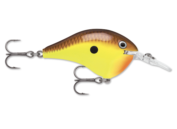 Rapala Dives-To 08 Chartreuse Brown Fishing Lure