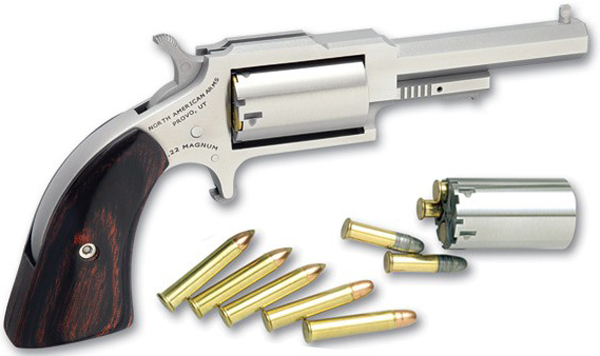 NAA The Earl Sheriff Mini-Revolver Combo 22 LR-.22 WMR Stainless-Wood 2.... - NAA - 22 LR | 22 Magnum