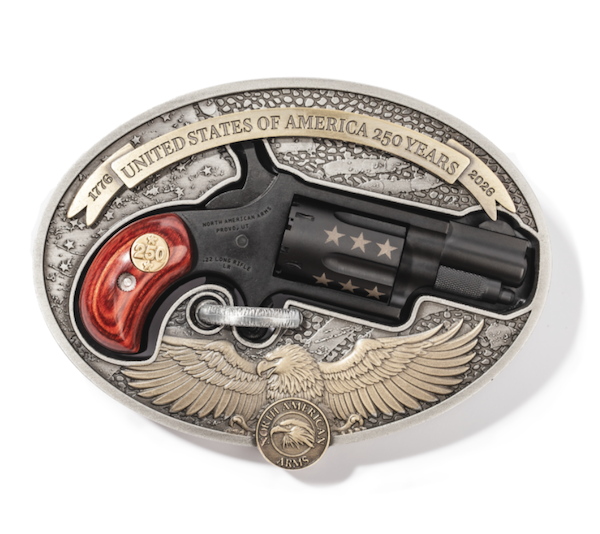 North American Arms Mini-Revolver .22 LR 250th Anniversary Belt Buckle Gun