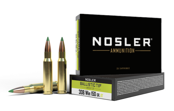 Nosler Ballistic Tip Hunting Rifle Ammunition .308 Winchester 150 Grain
