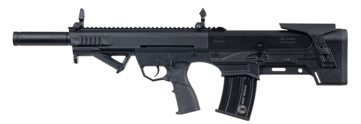 Panzer Arms EGX500 Super Lite Bullpup 12 Gauge Pump Shotgun (18.5" Black) with Flip-Up Sights