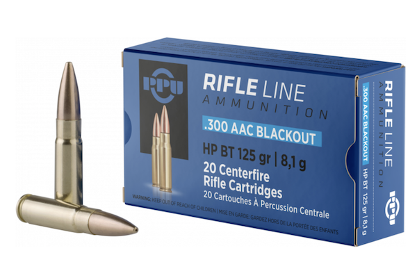PPU PP300BH 300BO 125GR HPBT Ammo, 20 Rounds