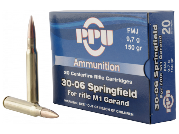 PPU PP3006G 150GR FMJ M1 Garand Ammo 20 Rounds