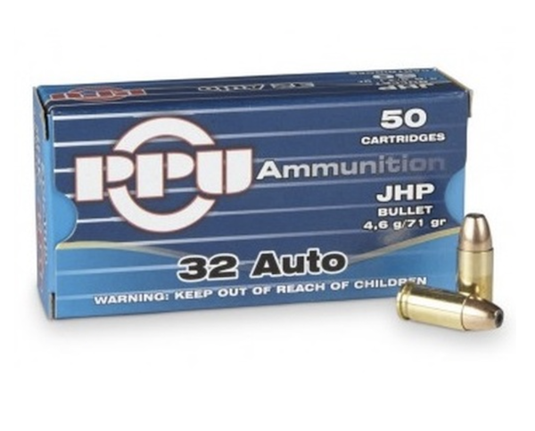 PPU PPD32A 32 Auto 71GR JHP Ammo 50 Rounds - Prvi Partizan