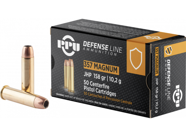 PPU PPD357 357MAG 158GR JHP Ammo 50 Rounds