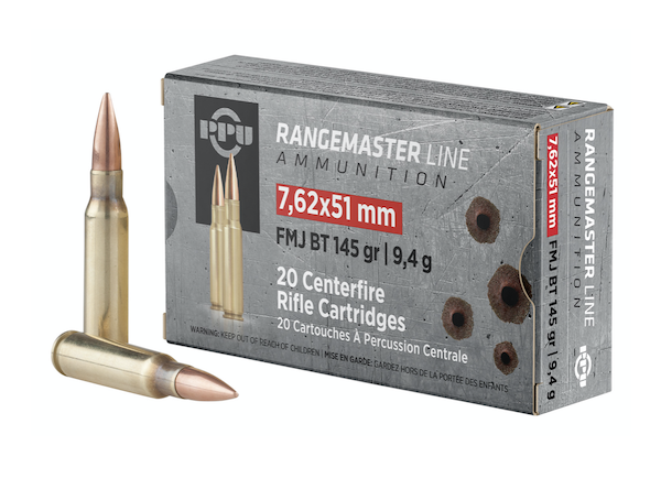 PPU Rangemaster PPRM762 7.62x51 145GR FMJ Ammo 20 Rounds